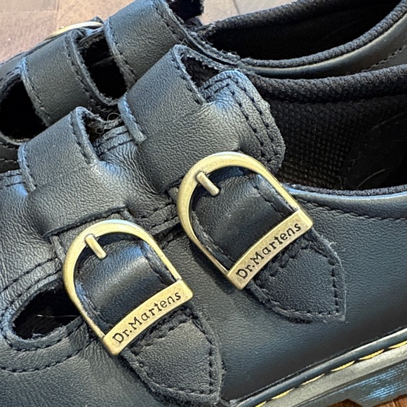 Dr. Martens Kids Size 2 Black Leather Mary Jane Shoes Buckle Strap for Uniform - Picture 2 of 9